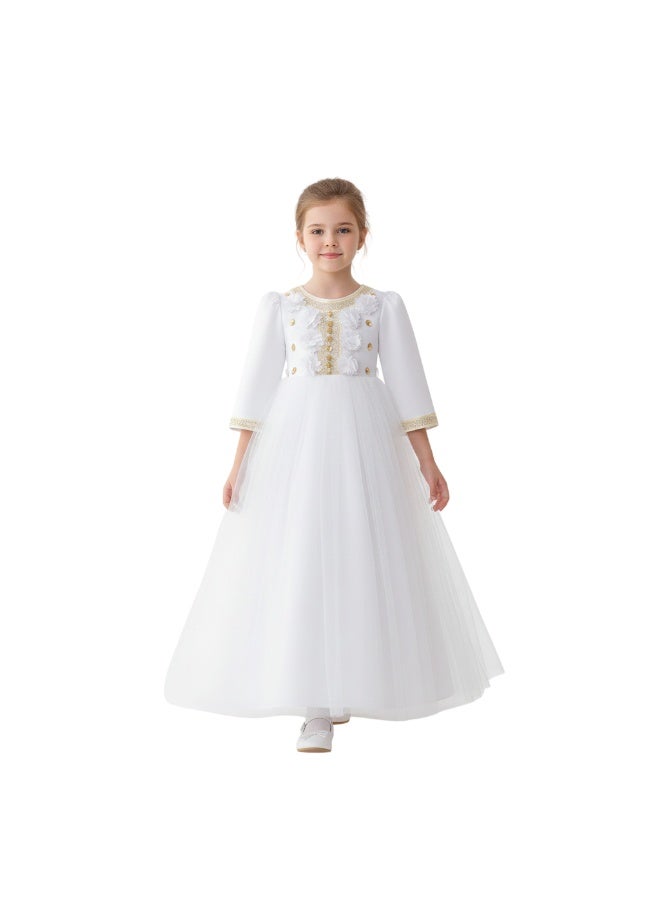 D'Daniela Luminous White Abaya Dress - White - Image 1